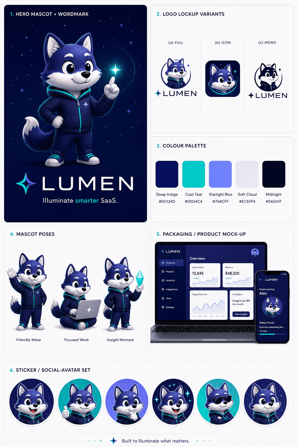 Brand Mascot Identity Board — sample 1