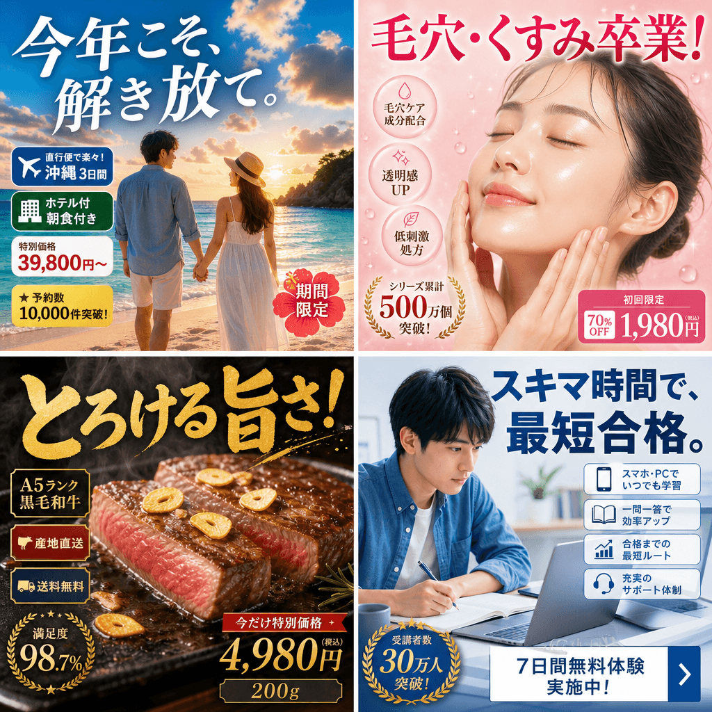 Japanese-Style Ad Banner Grid — sample 1